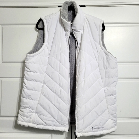 Free Country White Puffer Vest - Picture 3 of 6